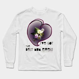 wildflower, Best Mum EVER! heart quirky Long Sleeve T-Shirt